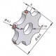 Roda, de carboneto de tungstênio 6 picos / 44 mm