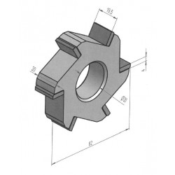 Tungstênio fresa de metal duro de tungstênio 6 picos / 80x22 mm