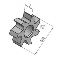 Morango completamente de carboneto de tungstênio 7 dicas / 39x11 mm