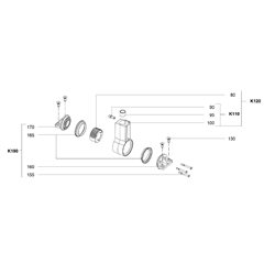 Palier lisse, repères 155, 160, 165 et 170 ( kit ) pour Gavia 580 et partie inférieure du manche